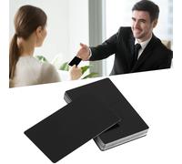 50Pcs Metal Tarjetas de Visita, Blanco Tarjeta de Identificación de Visita de Aleación de Aluminio de Grabado Láser 0,22mm/8,6x5,4cm, para Tarjetas de Cliente de Oficina Regalo de Bricolaje(Negro)