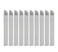 50pcs microblading 9 pines de de cejas inclinadas cuchillas de maquillaje permanente suministros de máquina de (rojo)