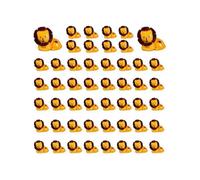 50pcs Mini Jungle Animals Figurines Resin Lion Wild Animal Miniature Figurines for Garden Moss Landscape