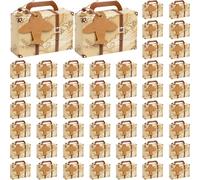 50pcs mini maleta caja 3x1x2 '' Cajas de favor de papel con mango y tarjeta de avión Favores de fiesta fáciles de instalar Candy Cajas para cumpleaños Bodas de eventos temáticos 2