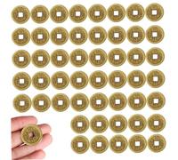 50pcs Moneda China Feng Shui, 1 Pulgada Imitation Metal Ancient Coin Feng Shui Decoración, Decoraciones de Temas asiáticos, para la Salud y la Riqueza China para la Buena Suerte