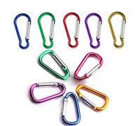 50pcs Mosquetones de AleacióN de Aluminio,PequeñO MosquetóN D Anillo Clip,Aluminio MosquetóN Set,Gancho Durable Llavero Camping Accesorios para Exteriores,Pesca,Senderismo, Viajes(10 por Color)