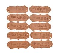 50pcs / pack Hecho a mano Carta coser prendas for las etiquetas del arte de DIY Etiquetas de cuero for Suministros Bolsos Zapatos Decoración(Lace with love)