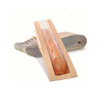 50pcs, Paper Bread Bag with Window for Homemade Bread, Baguette Bags Brown Kraft Loaf Storage Bags, Long French Bread Bags, Bread Biscuits Packaging B