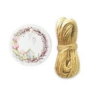 50pcs Paper Gift Tags Flower Hang Tags with Gift Box Round Paper Cards Diy Label Handmade Garment Tags