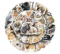 50PCS Pegatinas de Afrikanische Tiere,Pegatinas para Ordenador Portatil Agenda Laptop Skate Botella Agua Guitarras Maletas equipajes Coches y Bicicletas,African Animals Impermeable Vinilo Stickers