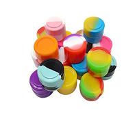 50PCS Recipientes de muestra vacíos Mini recipientes de silicona, Recipientes de cera antiadherentes de 2ML Envases Redondo para concentrado de cera de aceite, Muestra de cremas Color aleatorio