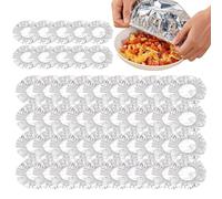 50pcs Repeatable Aluminum Foil Film Insulation Cover, Aluminium Foil Elastic Food Bowl Storage Covers, Heat-Resistant Food Fresh Keeping Bags for Kitchen, Reusable, Picnic, Restaurant, and Home