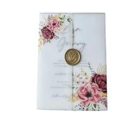 50Pcs Rose Flower Vellum Wrap Suitable For A 5 X 7 Wedding Invitation para Ofituria