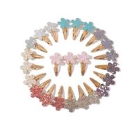 50Pcs Shiny Flower Rabbit Hair Clips Set Cute Handmade Hairpins Barrettes Headwear Accessories(FJ3039-24D)