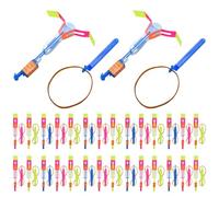50PCS Spin Copter LED Flying Toy con tirachinas y Flechas Divertidos Juguetes Brillantes Fácil de Usar Juegos al Aire Libre de Verano Folleto para la Fiesta del día de los niños Spin Copter LED