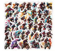 50pcs Stickers Impermeables de Graffiti para Motocicleta Offroad, Serie Motocicleta, Adecuados para Motocicleta, Laptop, , Escritorio, Taza, Stickers Impermeables para Notebook y Más