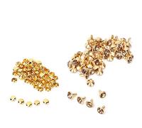 50Pcs Studs de diamantes de imitación, remaches de cristal Rhinestone Diamond Spikes Remaches para cuero/cinturón/bolso Decoración de cuero(Oro)