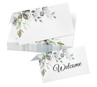 50pcs Tarjeta de Mesa Estilo Hoja Verde 10x9cm, Apilables Para Fiesta de Boda, Comunión, Bautizo, Cumpleaños, Confirmación, Baby Shower, Navidad