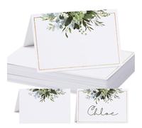 50pcs Tarjetas Marcasitios Boda Cumpleaños Comunión Bautizo Fiestas Tarjetas de Mesa Lugar Plegable para Nombre de Invitados (Estilo a)