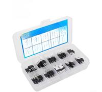 50PCS TO-220 Kit de MOSFET que cubre rango de voltaje de 55 V a 500 V con IRFZ44N IRF540N IRF3205 IRF9540N para aplicaciones de energía