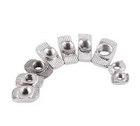 50pcs Tuercas en T Sujetador de Acero al Carbono Chapado en Zinc, Tuerca de Cabeza de Martillo con Ranura en T para Perfiles de Extrusión de Aluminio Estándar Europeo (EU20-M5*10 * 6)