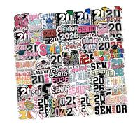 50PCS Twenty Twenty Six Transferencias Temáticas de Graduación Fichas Decorativas Permanentes de PVC para Anuario Teléfonos Equipaje Reliquias de Clase Senior Transferencias de Libros de Memoria