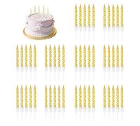 50PCS Velas Cumpleaños,Vela Cumpleaños Espiral,Birthday Candles para Pasteles, Ideal para Celebraciones y Tarta Bodas y Fiestas, Incluye Soportes Plástico Resistentes,7.5 cm Altura Elegancia y Estilo