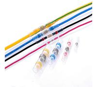 50PCS Waterproof Soldering Sleeve Seal Butt Wire Connectors Heat Shrink Solde Terminals Set White Red Blue Yellow