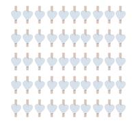 50Pcs Wood Clothes Pegs Photo Pins Set for Arts Crafts Hanging Pictures Heart Shape Pegs Photo Display Clips DIY Craft Clips