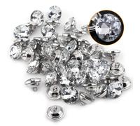 50pcsButtons Rhinestone Crystal Buttons Bright Crafts Decoration Buttons for Bags Shoes Dress Wedding Party (20mm)