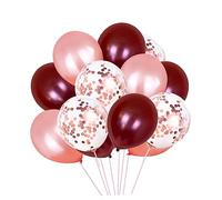50Piezas Globos de Látex para Decoración de Fiestas Globos Vino Globos Rosa Dorado y Globos con Rosa para Cumpleaños y Bodas