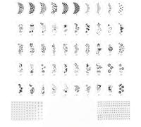 50Pz Plantilla de Pinturas Cara para Niños Adulto, Plantilla de Pintura con 2 pegatinas Facial Halloween Reutilizable para Fiestas de Maquillaje Carnaval