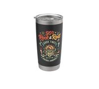 50s Retro 1950s Rockabilly Sock Hop Vintage Nostalgia Vaso térmico de acero inoxidable de doble pared