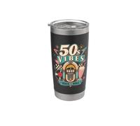 50s Retro 1950s Rockabilly Sock Hop Vintage Nostalgia Vaso térmico de acero inoxidable de doble pared