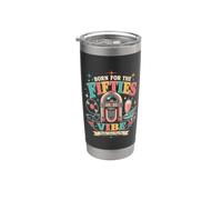 50s Retro 1950s Rockabilly Sock Hop Vintage Nostalgia Vaso térmico de acero inoxidable de doble pared