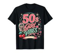 50s Retro Vintage Rockabilly Pinup Women Americana Style Camiseta