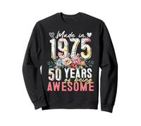 50th Birthday Floral Made in 1975 Gifts 50 Years Old Women Sudadera