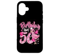 50th Birthday Gift Flamingo Fan 50 Year Old Girls 50th Bday Carcasa para iPhone 16