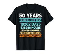 50th Birthday Gifts 50 Years Old 600 Months Vintage Idea Camiseta