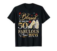 50th Birthday Queen Blessed by God 50 Fabulous Since 1976 Camiseta