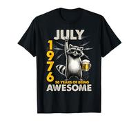 50th Birthday Raccoon Beer July 1976 Vintage 50 Years Old Camiseta