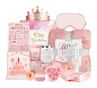 50th Geburtstagsgeschenke für Frauen, Pflegege-Paket erhalten bald Geschenke für 50-Jahren alte Frau, 1975 Geburtstag Box Relaxing Spa Kit mit Tumbler Decke Poster für ihre Mutter Frau Freundin