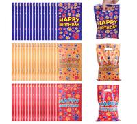 50uds Bolsas de Regalo Pata Perro, Bolsa de Regalo Cumpleaños Temática Perro Dibujos Animados Suministros Decoración Fiestas para Cumpleaños Niños Niñas Baby Shower (Amarillo, Rojo, Azul)