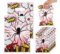 50uds Bolsas Regalo Araña, 25x17cm Doble Cara Forma Héroe Bolsas Regalo Fiesta para Regalar Dulces y Golosinas con Asas Decorar Fiestas Cumpleaños Arañas para Niños y Niñas Fanáticos Cine