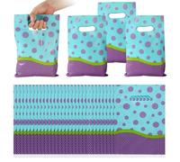 50uds Bolsas Regalo Dulces Dibujos Animados de Monstruos, Bolsas Regalos Temática Púrpura Azul y Verde Decoración Fiestas Temáticas Monstruos Suministros para Decoración Niños Niñas