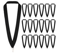 50uds Cinta de Cuello para Medallas, Cinta de Cuello con Clips a Presión Medallas de Premio con Cinta de Cuello Cordón de Medalla para Competiciones Reuniones Deportivas Fiesta (Negro)