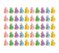 50uds Patitos de Resina en Miniatura para Pascua, 5 Colores Orejas de Conejo de Pascua Rellenos para Cestas de Pascua y Regalos de Fiesta Patitos en Miniatura para Decoración de Jardín