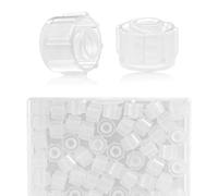 50uds Tapones Plástico para Jeringas, Compatibles con Luer Lock y Slip Jeringas Duraderos y Aptos para Tubos de Alimentación Uso en Laboratorio (Transparentes)