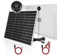 【50W Panel Solar 18V Kit】DERUXI Placa Solar 50 W Kit:Mono Cargador Solar 50W con Integrado Controlador de Carga PWM 6A+2 Pare de Cable SAE,PV Placas Solare Camper para Baterías GEL, AGM, LiFePO₄ 12V