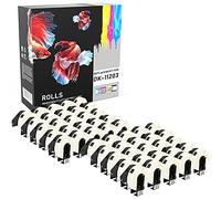 50x Compatibles Rollos DK-11203 17mm x 87mm Etiquetas adhesivas para Brother P-Touch QL-500 QL-550 QL-560 QL-570 QL-700 QL-720NW QL-800 QL-810W QL-820NWB QL-1050 QL-1110NWB (300 Etiquetas por Rollo)
