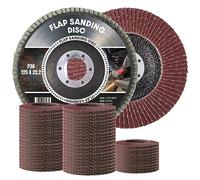 50x Discos Abrasivos de Láminas 125 x 22,2 mm Grano 36 para Amoladoras Angulares Acero Inoxidable Metal Madera Quitar Desbarbos Oxido Pulido Acabado Lijado