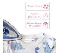 50x Etiquetas termoadhesivas personalizadas - Bienpegado - Medidas: 50 x 15 mm. Resistentes a lavadoras y secadoras 60 ° (Rosa)