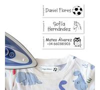 50x Etiquetas termoadhesivas personalizadas - Bienpegado - Medidas: 50 x 15 mm. Resistentes a lavadoras y secadoras 60 ° (Negro)