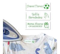 50x Etiquetas termoadhesivas personalizadas - Bienpegado - Medidas: 50 x 15 mm. Resistentes a lavadoras y secadoras 60 ° (Verde)